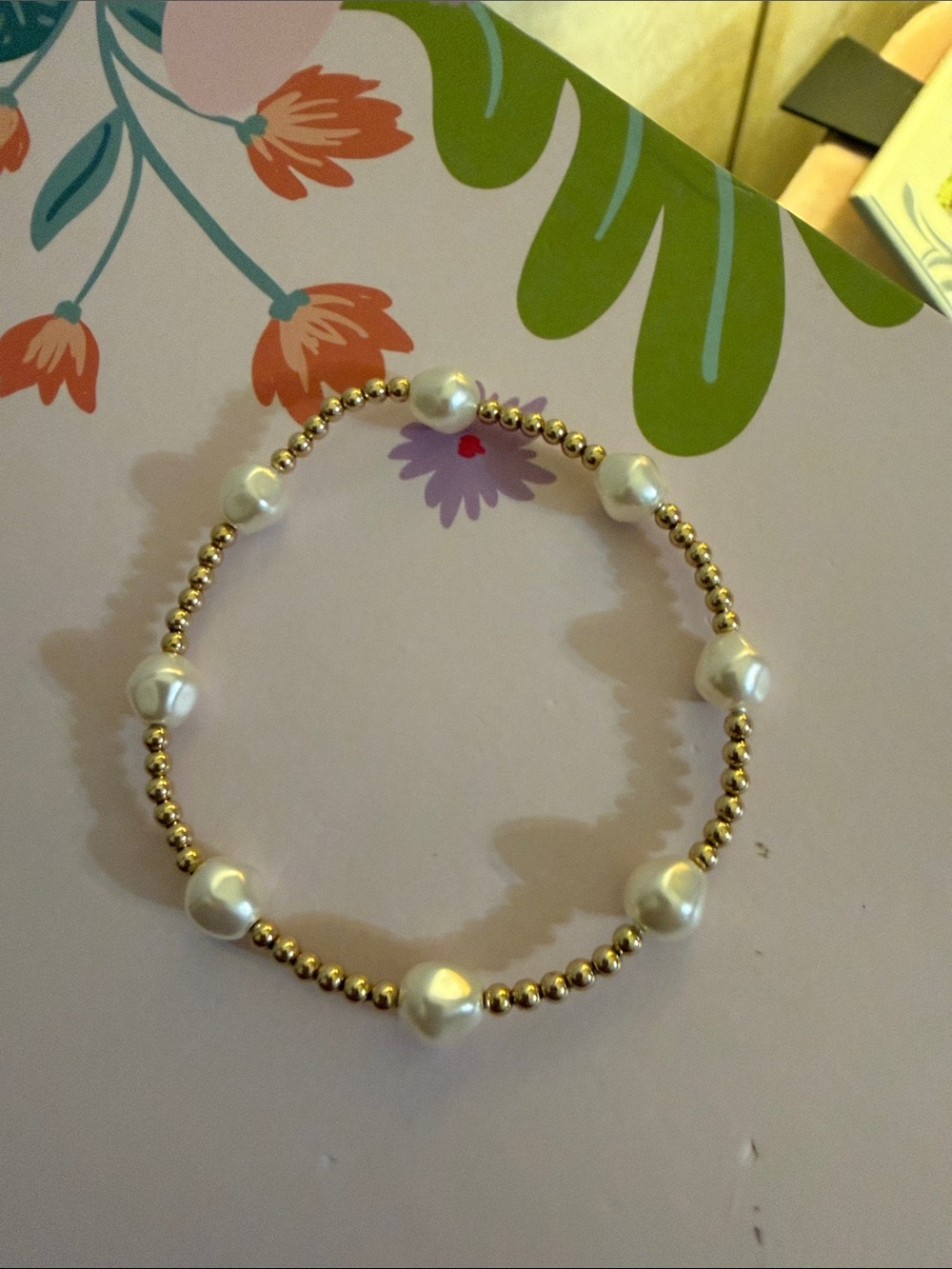 Enewton Gold Bead and Pearl Stretch Bracelet - Women's Jewelry - Picture 2 of 2